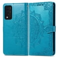 thumbnail image 2 of SaniMore for T-Mobile REVVL V+ 5G 6.8" Wallet Case with Embossed Mandala PU Leather Flip Protection Wrist Strap Credit Card Holder Kickstand Shockproof Case for T-Mobile REVVL V+ 5G, Blue, 2 of 7