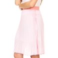 thumbnail image 3 of Sakkas Amira Accordion Pleated Midi Crepe Slim Skirt with Elastic Waist - Salmon/blue - One Size Regular, 3 of 5