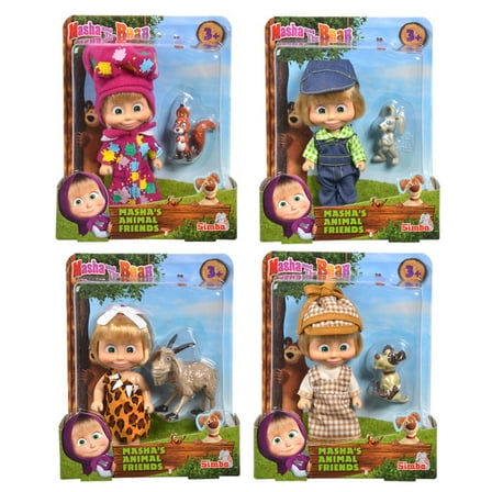 4-Piece Martha and the Bear Doll Set with Articulated Joints - Brand New