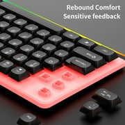 Twfbrm Gaming Keyboard and Mouse Combo, USB Wired RGB Backlit Full Size Keyboard and Mouse, 1600 DPI Ergonomic Mouse and Mechanical Feel Keyboard with Tilt Angle for PC Laptop Computer Game and Work