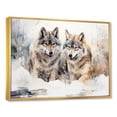 thumbnail image 2 of Designart "Wolves of the Winter Forest" Animals Framed Wall Art - Modern Farmhouse White Wolf Entryway Framed Wall Art Print, 2 of 6