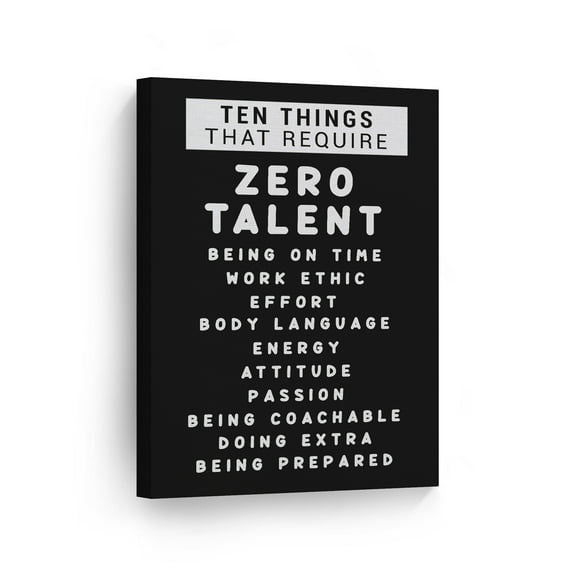 Smile Art Design Ten Things that Require Zero Talent Inspiring Quote Motivational Canvas Wall Art Inspirational Wall Art Entrepreneur Quote Print Modern Office Decor Artwork Gift Ready to Hang 36x24