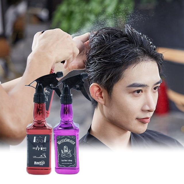 Bouteille à Pulvérisation Continue 500ml Plaque Électrolytique Professionnelle Brume Fine Finition Méticuleuse Accessoire de Beauté Rétro Vaporisateur d'Eau pour Barbier pour Femmes