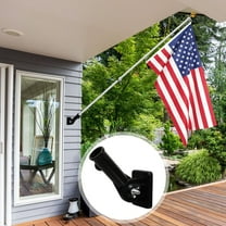 Worgeous Mounting Bracket for Flag Pole Black Aluminium Alloy Outdoor Use 1Pcs
