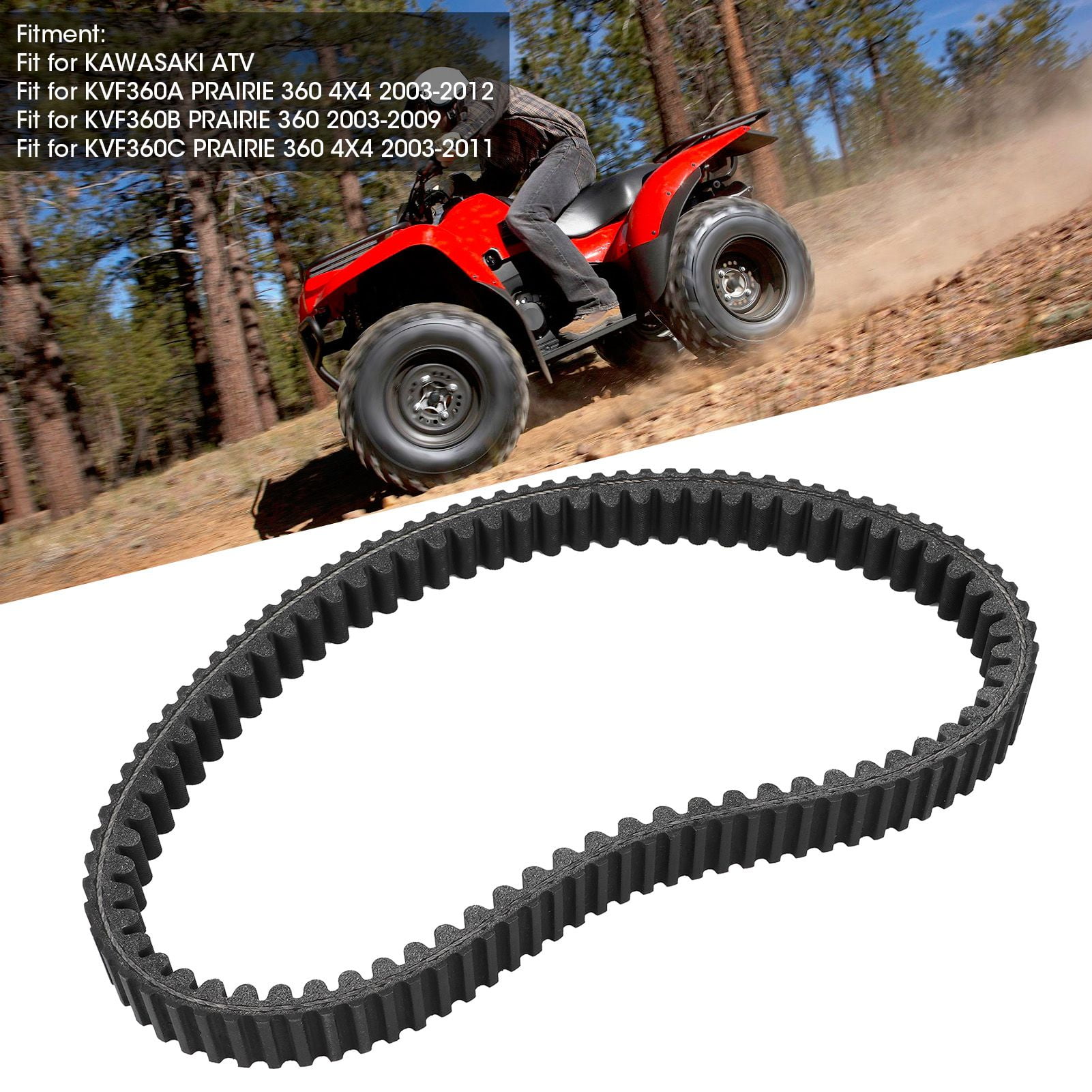 Drive Belt Replacement Accessory Fit For Kawasaki Kvf360 Prairie 360 4x4 03 12 Walmart Com