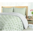 thumbnail image 5 of Ambesonne Nature Duvet Cover Set, Monochrome Rhythmic Trees, 2-Calking, White and Peacock Green, 5 of 7
