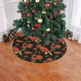 thumbnail image 2 of FMSHPON Red Rose Xmas Christmas Tree Skirt Stand Mat for Holiday Party Decoration Indoor Outdoor 48 inches, 2 of 3
