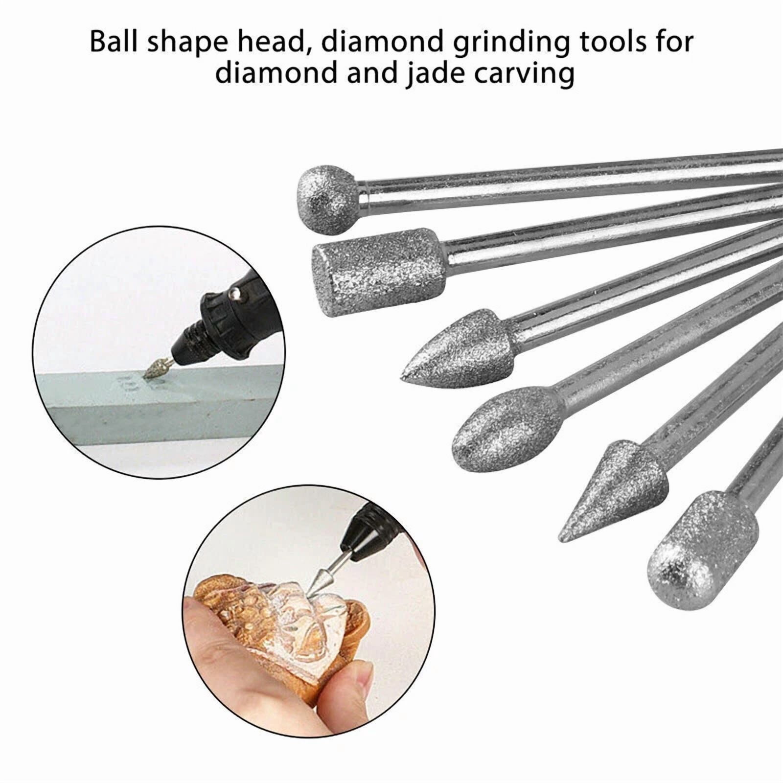 20Pcs Diamond Burr Set Drill Bits Mini Drill For Dremel Rotary Tool Accessories