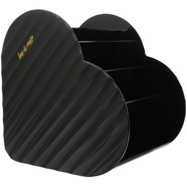 Heart Shape Makeup Brush Holder Office Pen Container Plastic Stationery Holder Pencil Holder