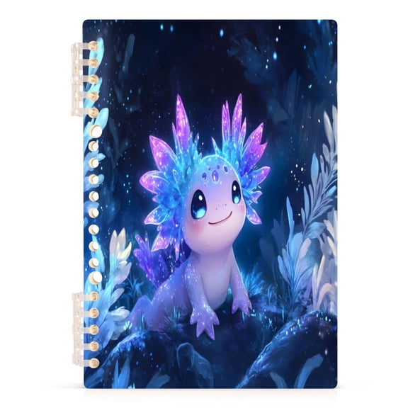 joogoo A5 Spiral Journal Notebook Axolotl at Night College Ruled Notebooks 8.3" x 5.7" 1 PC