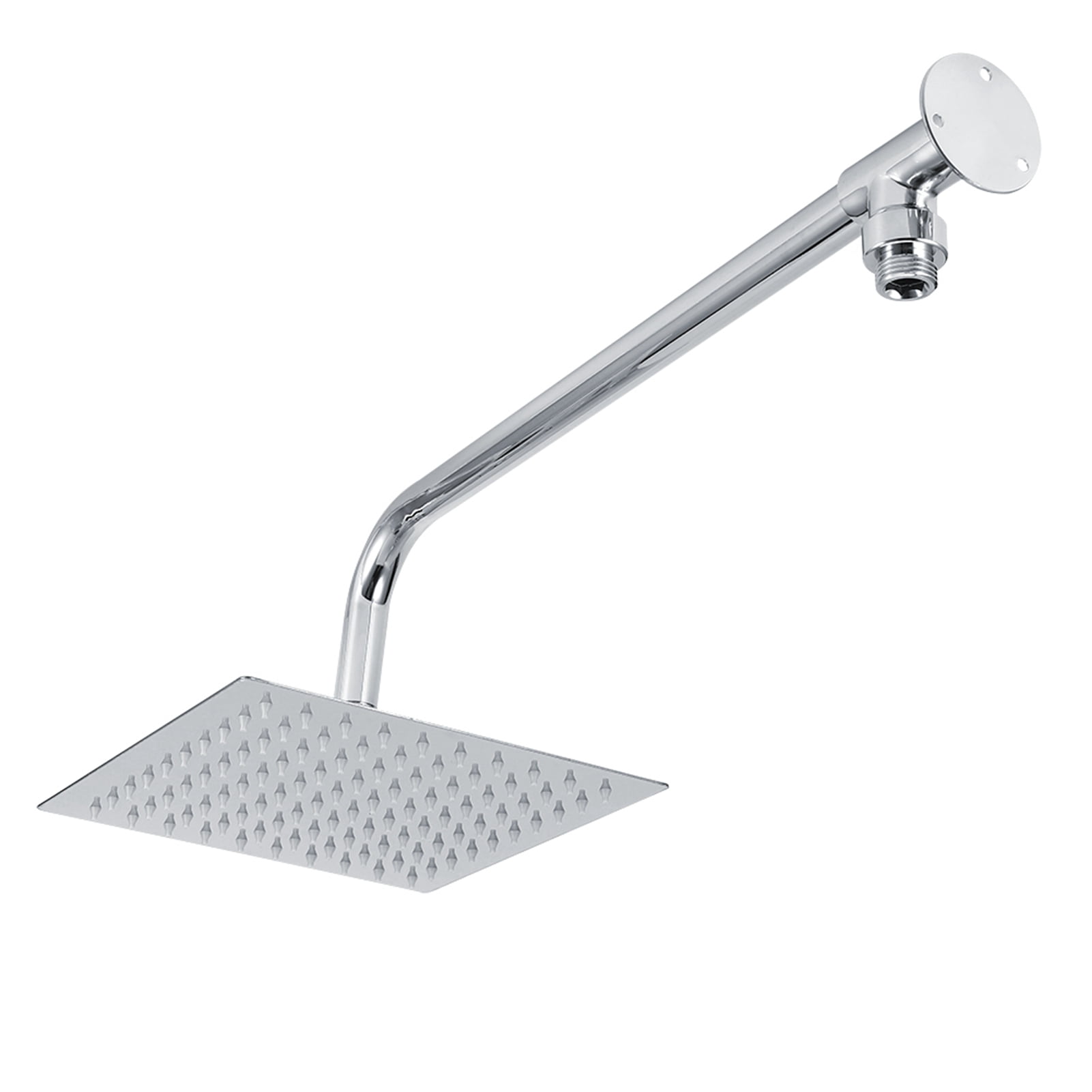 Suodoka 8 Inch Stainless Steel Rainfall Shower Head Set With Arm Hose Holder G1/2 Thread Wall Mounted Square Rain Top Spray Showerhead Fixture, 20.32 cm