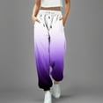 thumbnail image 2 of Sngxgn Women Casual Solid Drawstring Elastic Waist Long Straight Pants(Purple,S), 2 of 4