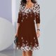 thumbnail image 1 of WILLBEST Vestidos Casuales para Mujer Cortos Vestido de Verano para Mujer Vestido Mini con Estampado Floral y Cuello Redondo Moda Urbana para Exteriores Manga Larga Suelta para Uso Diario Mediana​​, 1 of 3