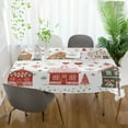 thumbnail image 3 of Yayeee Tablecloths 60" x 120" Rectangle Wrinkle Resistant Party Table Cover, Red Nordic Christmas House, 3 of 8
