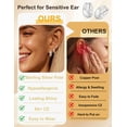 thumbnail image 5 of VEEDOFA 3-Pair Silver Earrings Set for Women, Huggie Hoops & CZ Studs, Silver Plated, 5 of 6