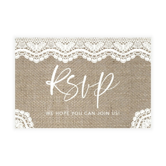 Koyal Wholesale 56-Pk RSVP Postcards for Wedding Burlap Le Cardstock Response Reply Cards, "4 x 6"