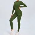 thumbnail image 2 of Mono de manga larga con cremallera para mujer, conjunto de yoga de una pieza con cremallera, ropa de entrenamiento de gimnasio con efecto push up, mono deportivo para fitness, 2 of 4