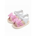 thumbnail image 2 of Lavaport Cute Baby Girl Bowknot Plaid Sandals Soft Sole Anti-slip Shoes 0-18M, 2 of 4