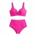 thumbnail image 4 of UTSJKR Women's 2026 Trendy High Waist Two Piece Bikini Set, European Sexy Cross Border Bathing Suit, Beach Swimwear Hot Pink L, 4 of 6