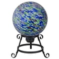 thumbnail image 2 of Northlight Swirled Pattern Outdoor Garden Gazing Ball - 10" - Green and Blue, 2 of 6