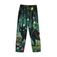thumbnail image 3 of Haiem Mystical Black Cat Fireflies Men's Pajama Pants Ultra Lightweight Pjs Bottoms Sleepwear Bottom Pants With Pocket Drawstring-Large, 3 of 7