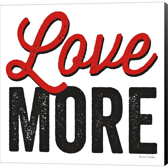 Love More on White by Michael Mullan, Canvas Wall Art