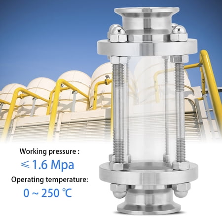 Buy In-Line Glass with Clap End,Flow Sanitary Straight Glass Tri Clap
