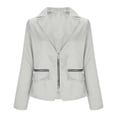 thumbnail image 4 of Blazers para las Mujeres Negocios Casual Manga Larga Solapa Cremallera Slim Fit Blazer de Trabajo, Chaqueta de Oficina Blazers de Negocios de las Mujeres, 4 of 7