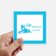 thumbnail image 1 of Juguetona Husky come caca sabroso Adhesivo Cuadrado Impermeable 10cm x 10cm, 1 of 1