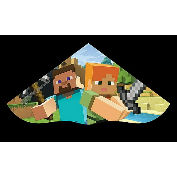X Kites SkyDelta 52 Poly Delta Kite, Licensed MineCraft Design, for Outdoor Play