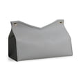 thumbnail image 2 of Kearding Bolsa de almacenamiento de tejido de cuero PU en forma de V, soporte reutilizable de gran capacidad, contenedor de servilletas Almacenamiento y organización del hogar Gris, 2 of 6