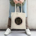 thumbnail image 2 of Stylish Canvas Tote Bag with Black Circular Design and Colorful Leaf Border Perfect for Shopping Travel and Parties, 2 of 4
