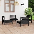 thumbnail image 1 of vidaXL 4 Piece Garden Lounge Set Black Solid Pinewood, 1 of 4