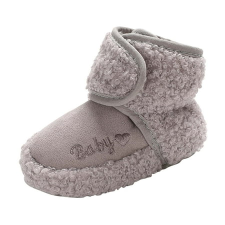 AnuirheiH Winter Toddler Baby Boys Girls Fleece Shoes Soft Soled Shoes Toddler Boots Sale Clearance