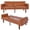 brown-PU, variant on HUMEHA Convertible Sofa Bed Brown Glossy PU Leather Modern 500lbs