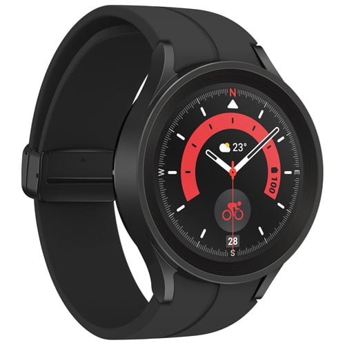 Open Box - Samsung Galaxy Watch5 Pro (GPS + LTE) 45mm Smartwatch with Heart Rate Monitor - Black
