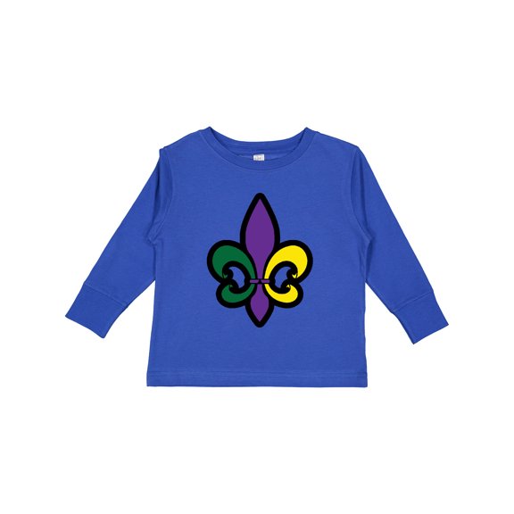 Inktastic Fleur De Lis Mardi Gras Holiday Boys or Girls Long Sleeve Toddler T-Shirt