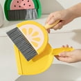 thumbnail image 3 of Sylvtty 2Pcs/Set Broom Dustpan Set Fruit Pattern Small Portable Soft Bristles Keyboards Desktops Corners Mini Cleaning Set, 3 of 7
