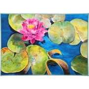 Pink Budding Lily Pad Olivia's Home Accent Washable Rug 22" x 32" PR2-TBA5001