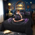 thumbnail image 3 of meiyoeat Romantic Gothic Dragon Twin Bedding for Boys, Purple Rose Floral Animal Bedding Comforter Set, Dark Plum, Black Reversible, 7pcs, 3 of 5
