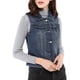 thumbnail image 4 of Chaleco sin mangas de mezclilla lavado para mujer INSPIRE CHIC con botones y bolsillos azul 2XL, 4 of 7