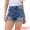 Blue, variant on DARING DIVA Women's Stretchy Ripped Rolled Hem Cuffed Jean Shorts X-Small Blue