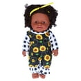 thumbnail image 1 of Muñeca Afro de piel negra de 12 pulgadas, muñeca africana bonita simulada, regalos de cumpleaños para niños, 1 of 9