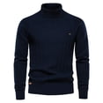 thumbnail image 5 of New Autumn and Winter Men's Turtleneck Pullover Solid Color Men's Knitted Sweater Casual Sweater Men-Camel-S, 5 of 6