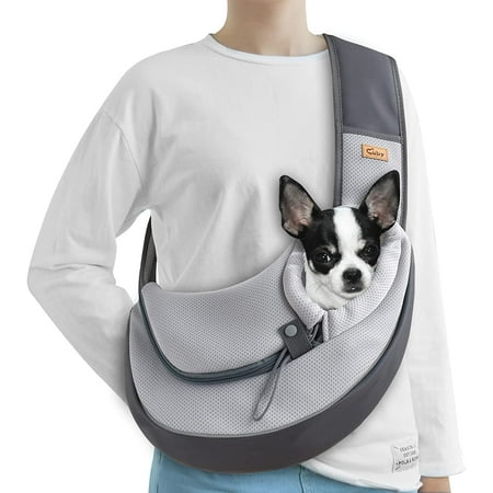 Hgudesign Pet Sling Carrier for Small Dogs s Drawstring & Zir Security Hook Triple Designs for Pets  Securty Dog Bag  Travel Pet Puppy Sling Carrier with Adjustable Strap(M (5-9.5 lbs))