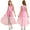 Pink, variant on renvena Kids Girls Junior Bridesmaid Chiffon Wedding Birthday Party Long Gown Dress 6-16 Light Blue 10