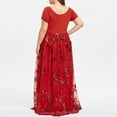 thumbnail image 3 of CNKOO Robe de Soirée à Paillettes Florales à Manches Courtes Col en V pour Femmes Grande Taille, 3 of 6