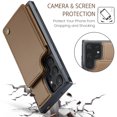 thumbnail image 4 of Mantto Case for Samsung Galaxy S22 Ultra with Card Holder, Retro PU Leather RFID Blocking Credit Card Slots Double Magnetic Clasp Flip Kickstand Shockproof Phone Cover for Galaxy S22 Ultra,Brown, 4 of 9
