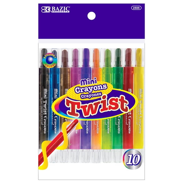 Bangkit BAZIC 12 Couleurs Mini Craies de Cire Propulsants Boîte de 144