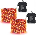 thumbnail image 1 of FrostHike Orange Halloween Lights, 16.4ft 50 LED Oversize Lamp Beads Battery Orange Lights with Timer Function, 8 Modes Waterproof Twinkle Fairy Lights for Christmas Decorations 2 Pack, 1 of 5